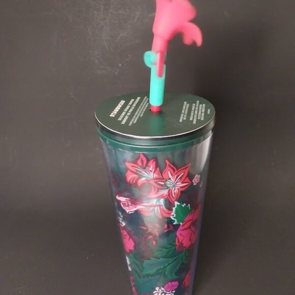 Starbucks Holiday 2022 Poinsettia Venti Tumbler + Flower Straw Topper - Picture 6 of 7